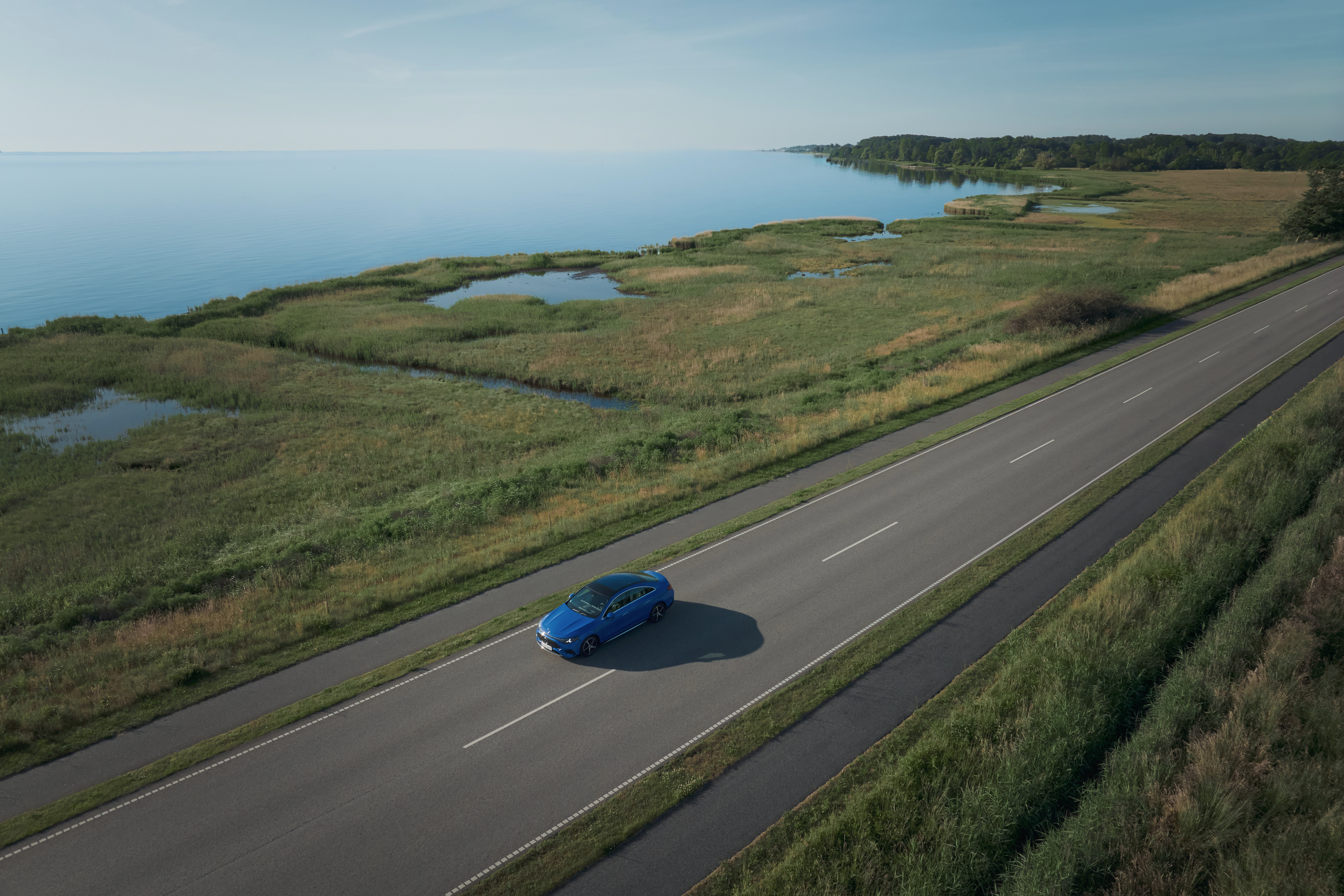 Mercedes-Benz CLA Electric top aerial view Mercedes-Benz CLA Electric top aerial view