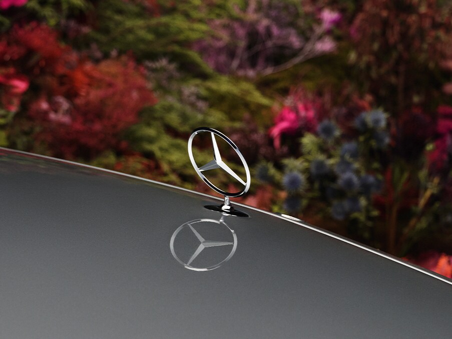 Mercedes-Benz three-pointed star.