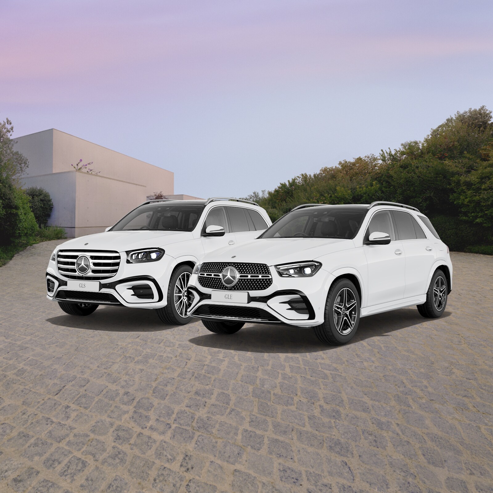 GLE and GLS SUV with backplate