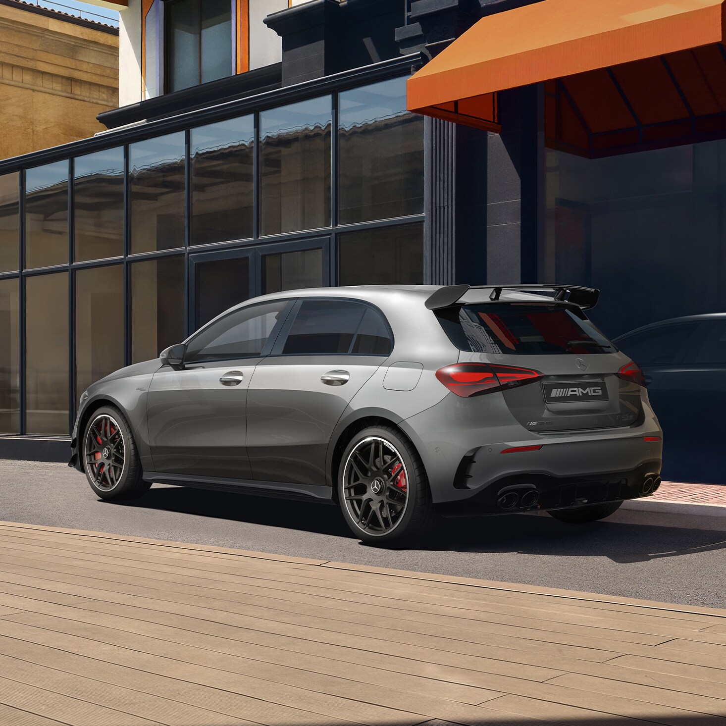 Mercedes-AMG A-Class Hatch parked at a shopping area