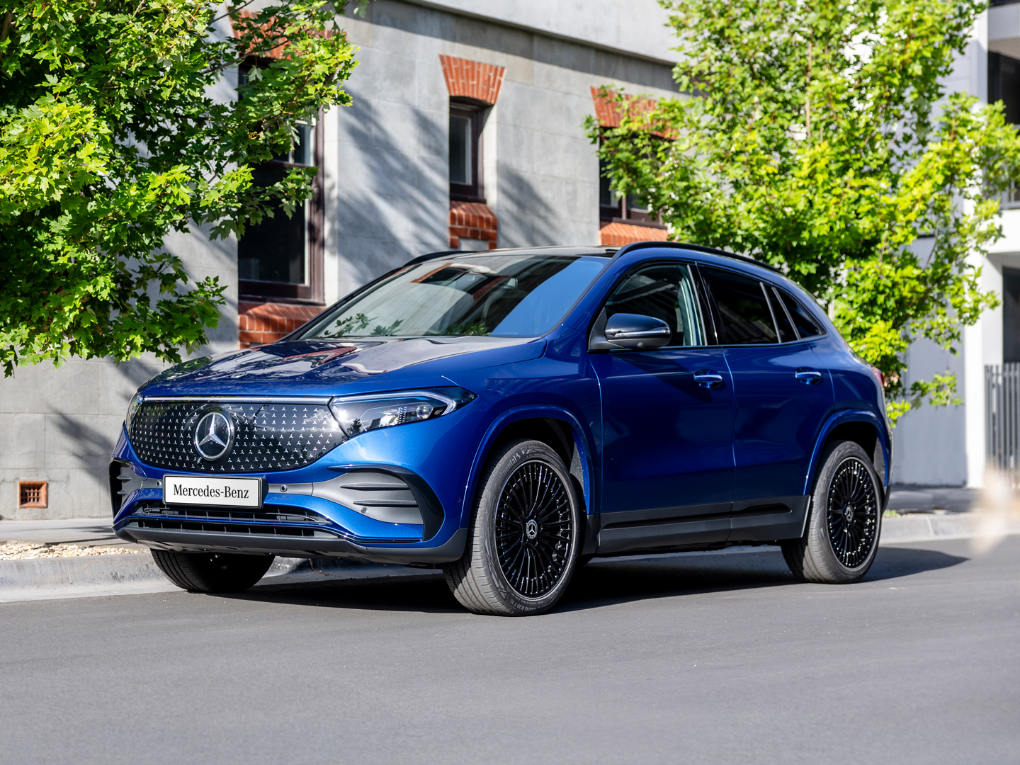 EQA A blue SUV parked on the road