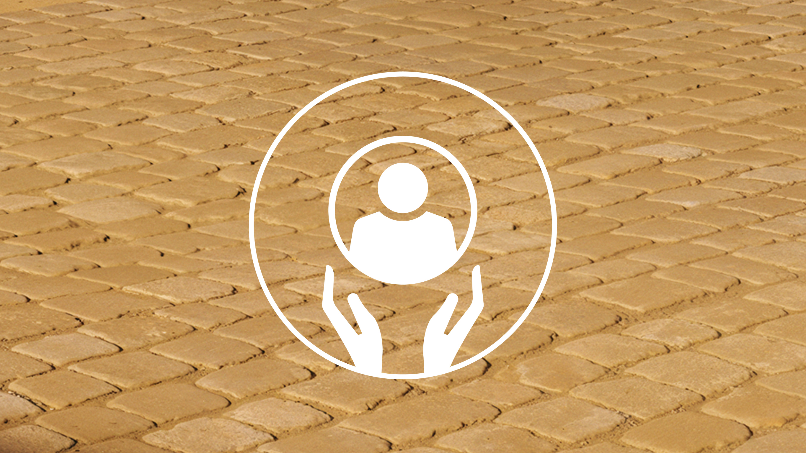 Loyalty icon Icon with two hands supporting a human silhouette