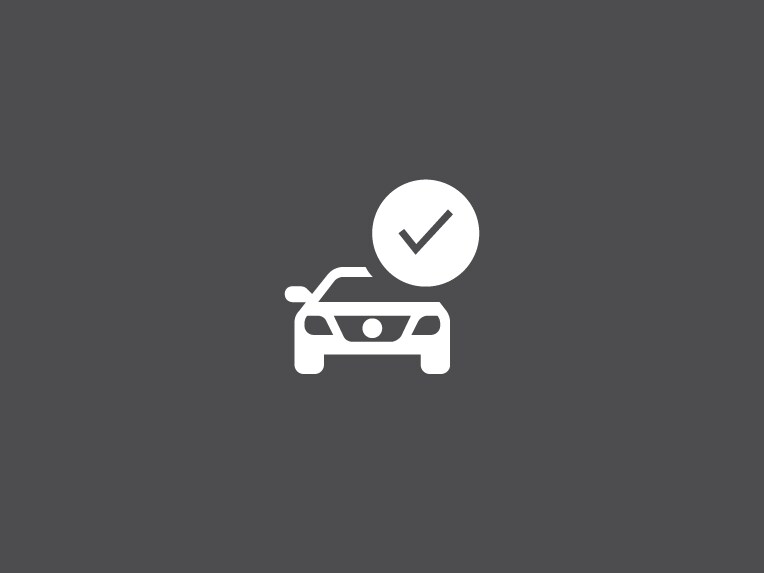 Icon of car with checkmark tick symbol