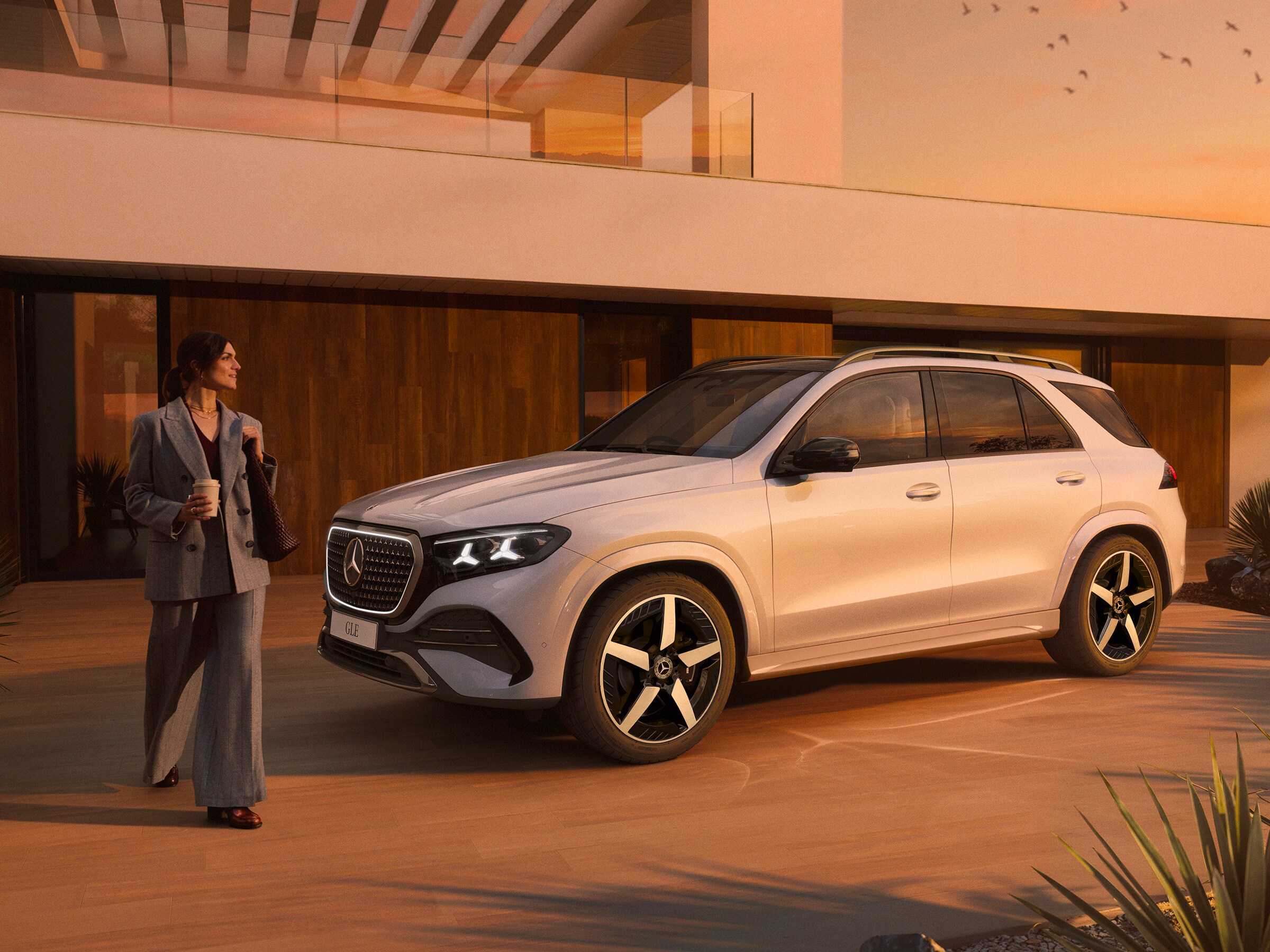 Exterior of Mercedes-Benz GLE SUV.
