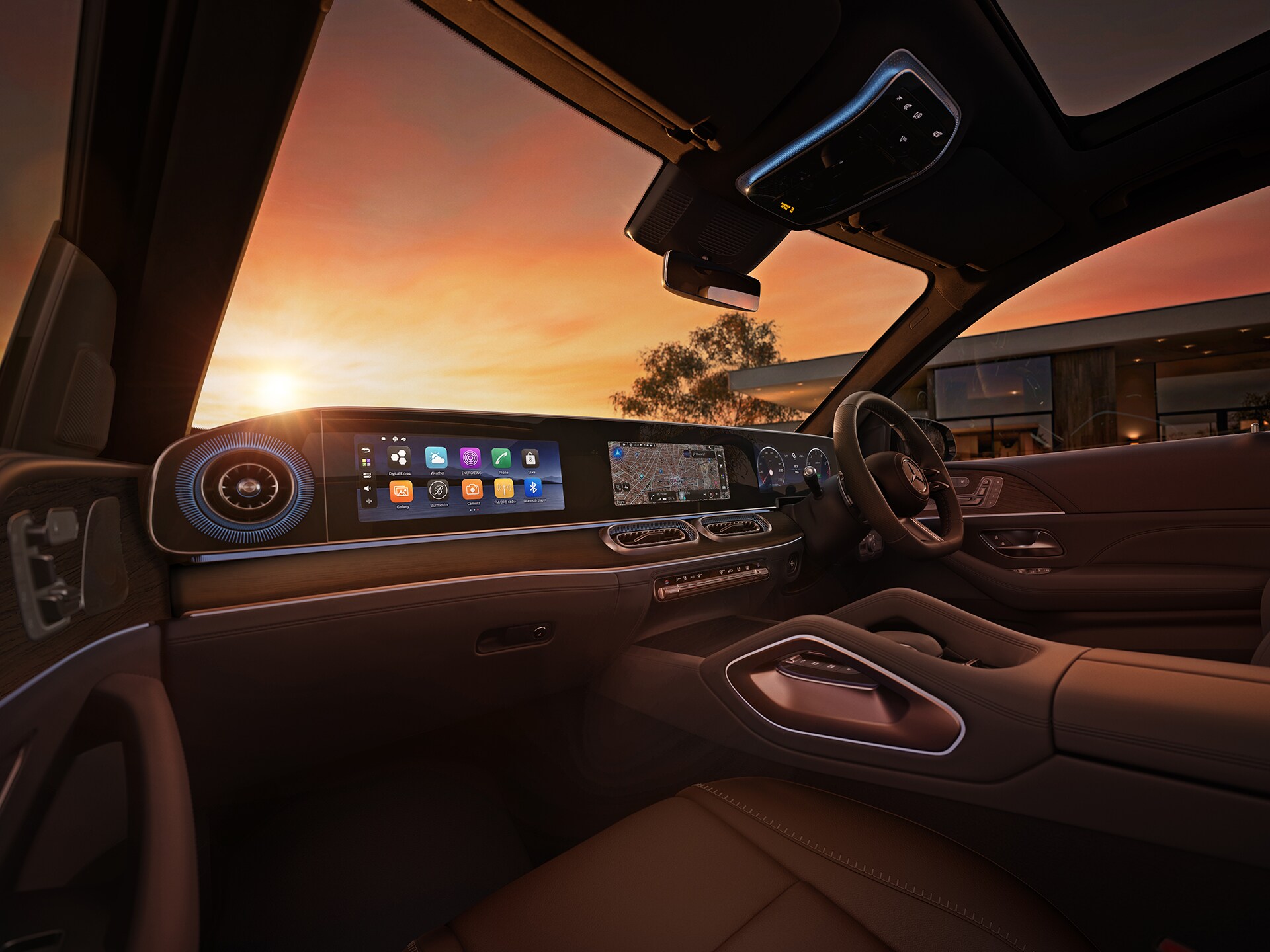 Interior of Mercedes-Benz GLE SUV.