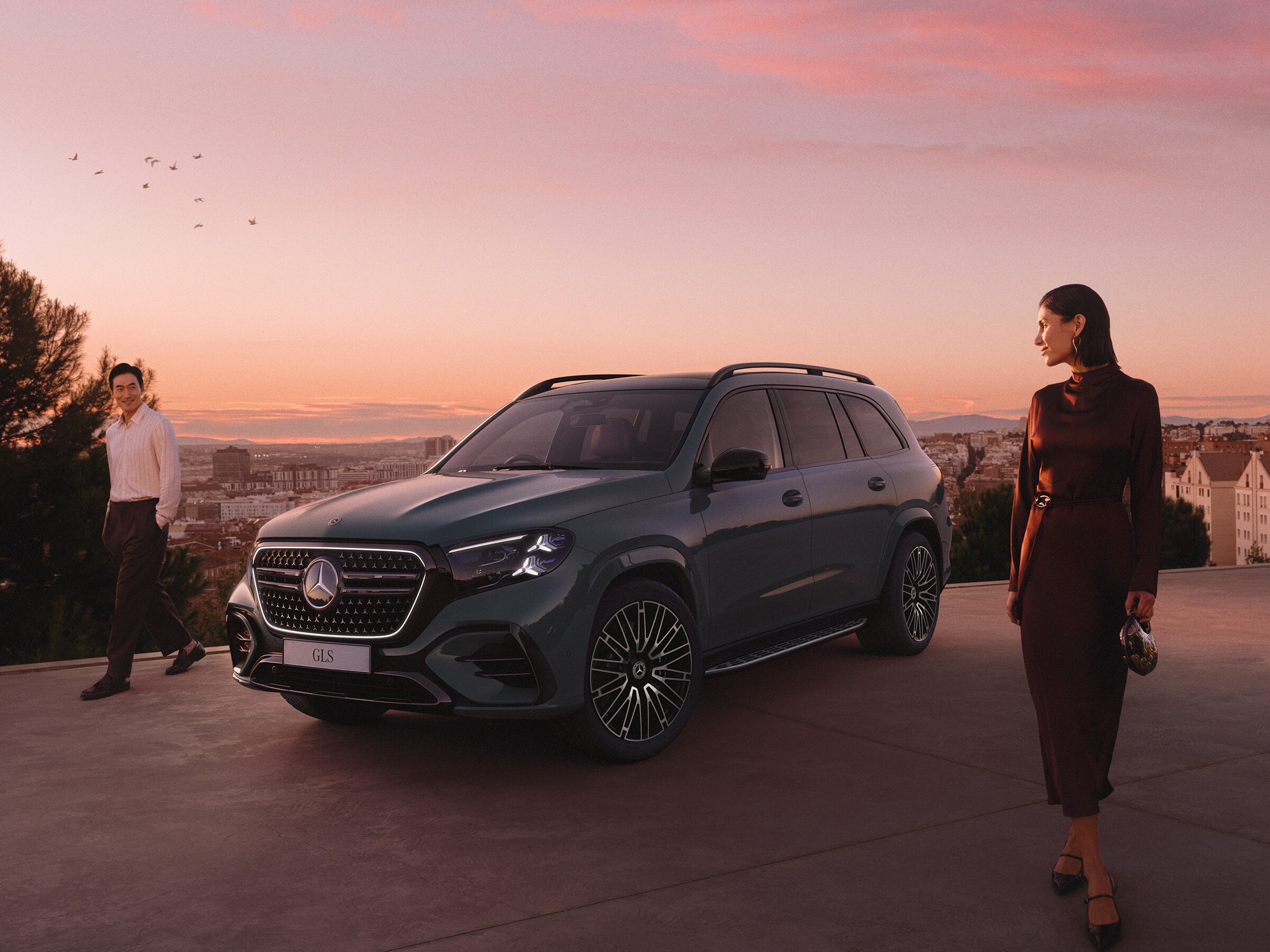 Exterior of Mercedes-Benz GLS SUV.