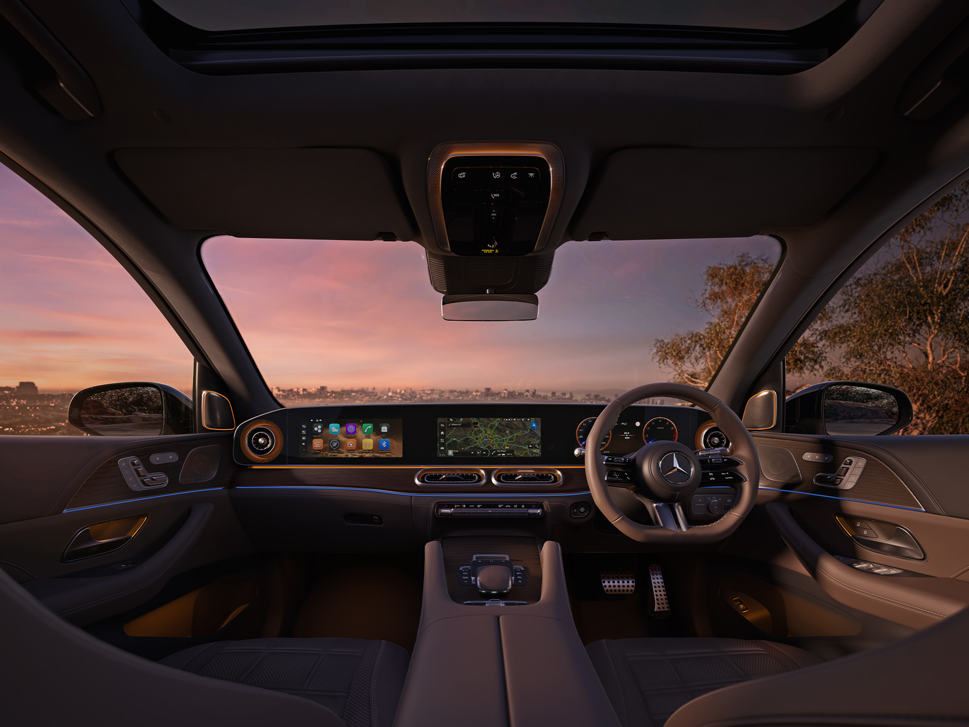 Interior of Mercedes-Benz GLS SUV Interior of Mercedes-Benz GLS SUV.