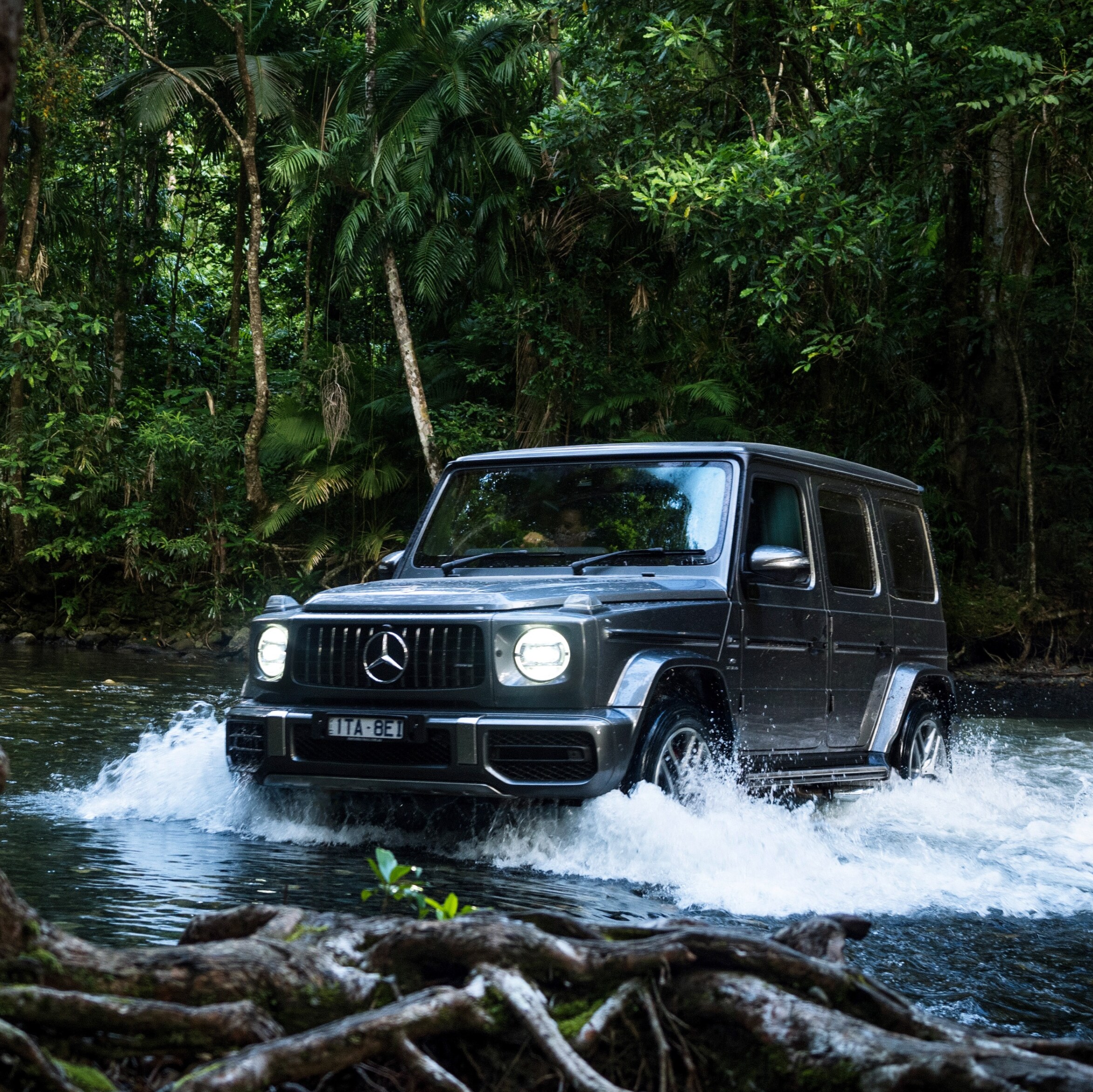 A Mercedes-AMG G 63 driving through water. Image credit/photographer: Andy Hatton 