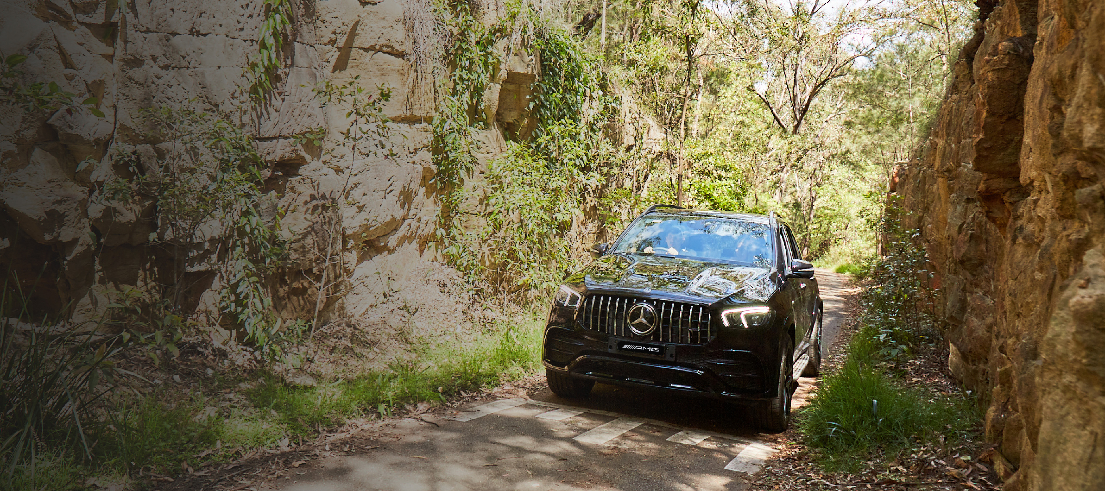 Mercedes-AMG GLE 53 4MATIC+ Evi O and Andrew Grune on their way to Harold Reid Reserve in the Mercedes-AMG GLE 53 4MATIC+.