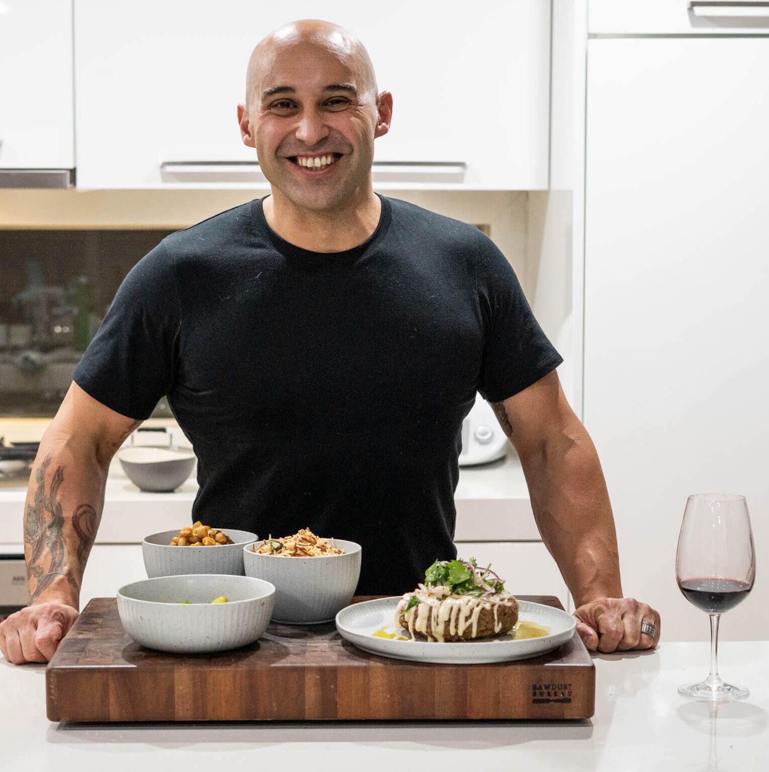 A man in a kitchen