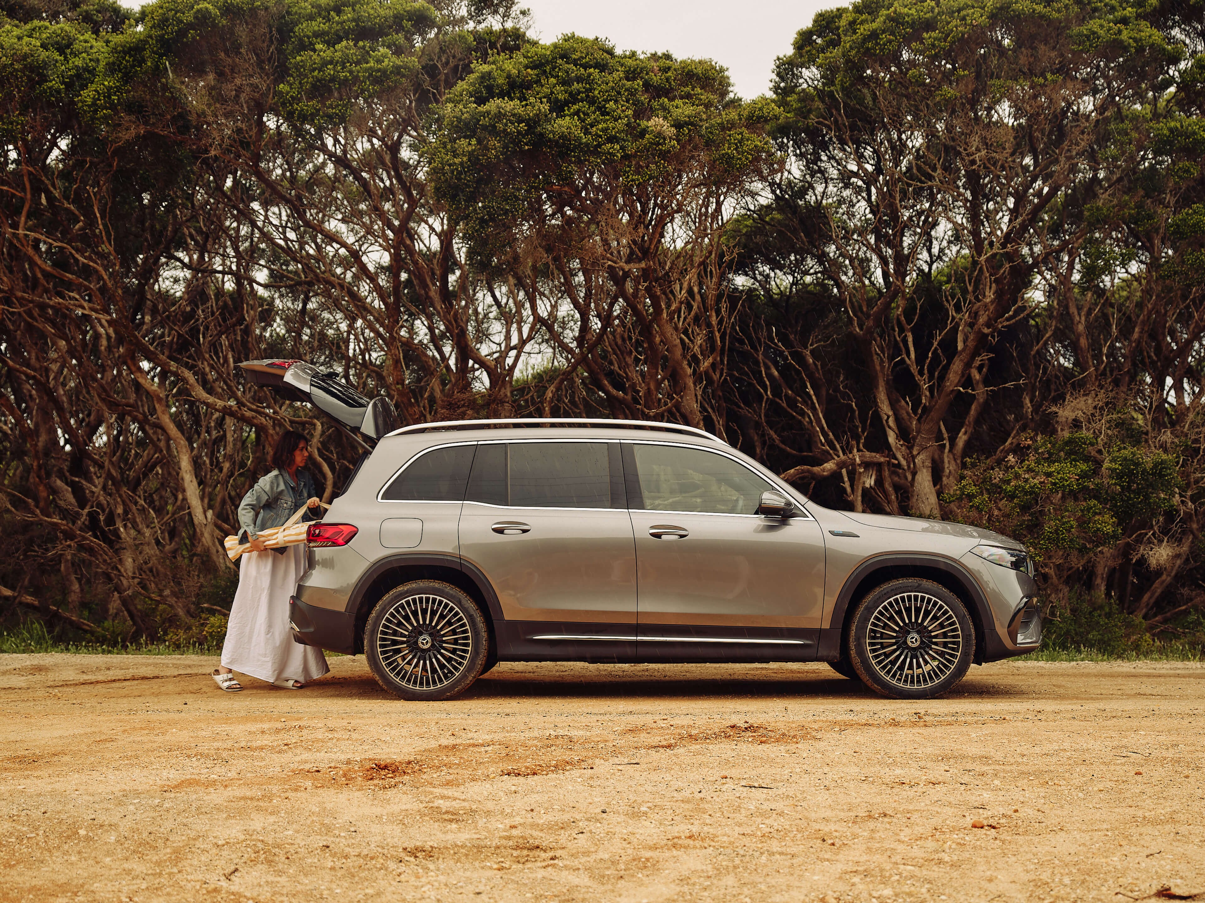 The electric EQB driving on Victoria’s Surf Coast.