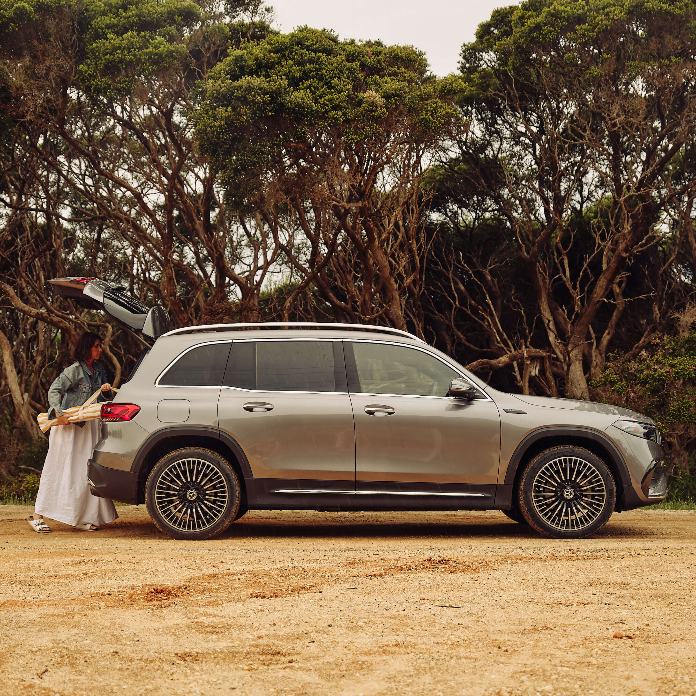 The electric EQB driving on Victoria’s Surf Coast