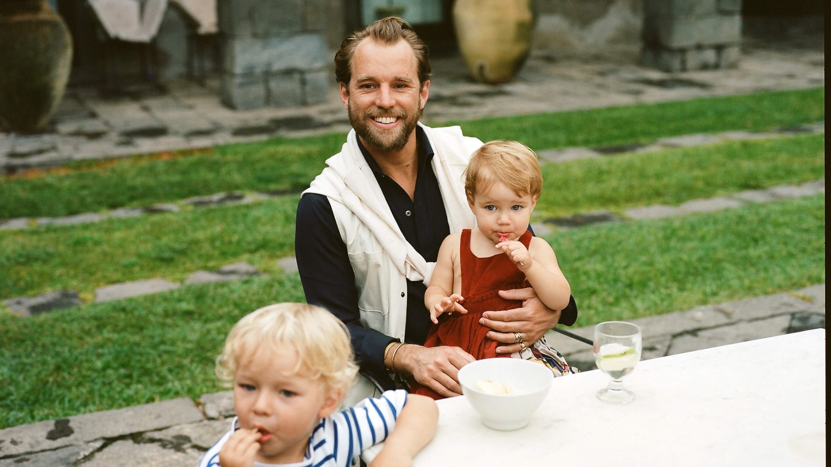 Patrick Johnson with his son and daughter Patrick Johnson with his son and daughter