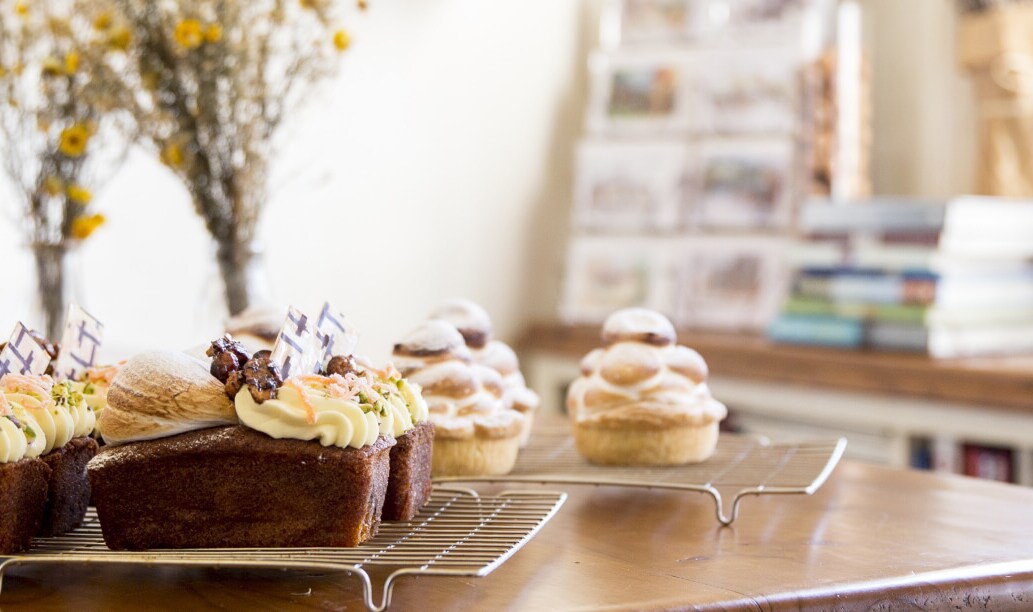 Cakes on a rustic table