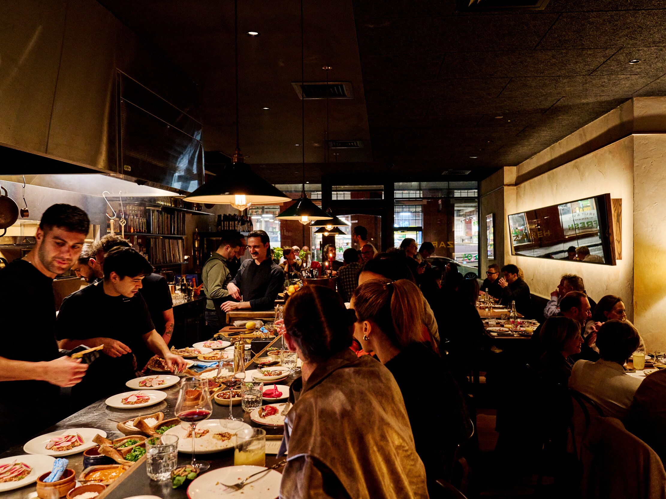 Diners eating at Melbourne restaurant, Zareh.