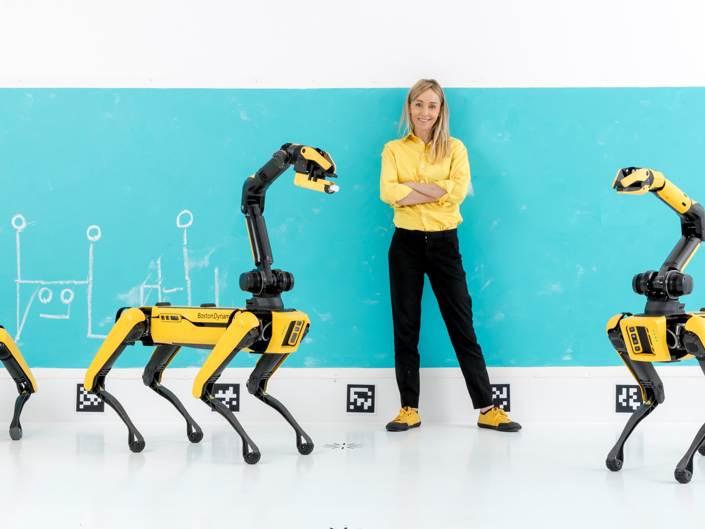 Agnieszka Pilat with her robotic installation Heterobota at NGV Triennial