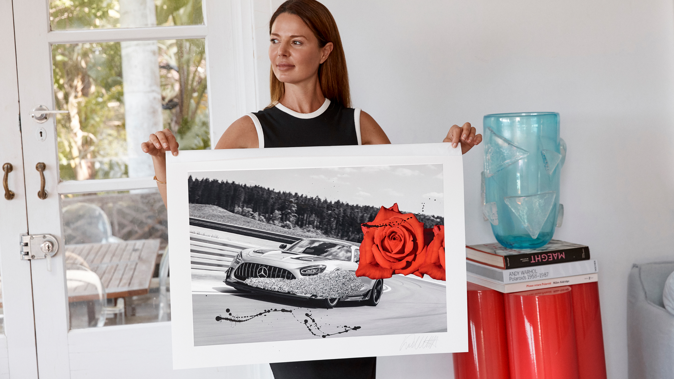 Dina Broadhurst artworks Dina Broadhurst with artworks of the Mercedes-AMG GT Black Series