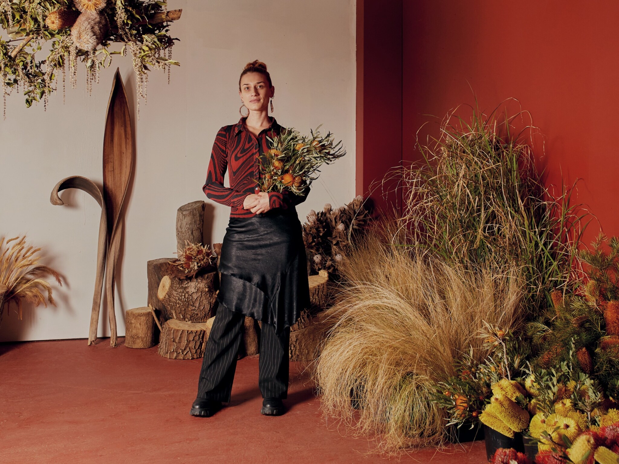 Floristry designer Shahn Stewart in her Preston studio.