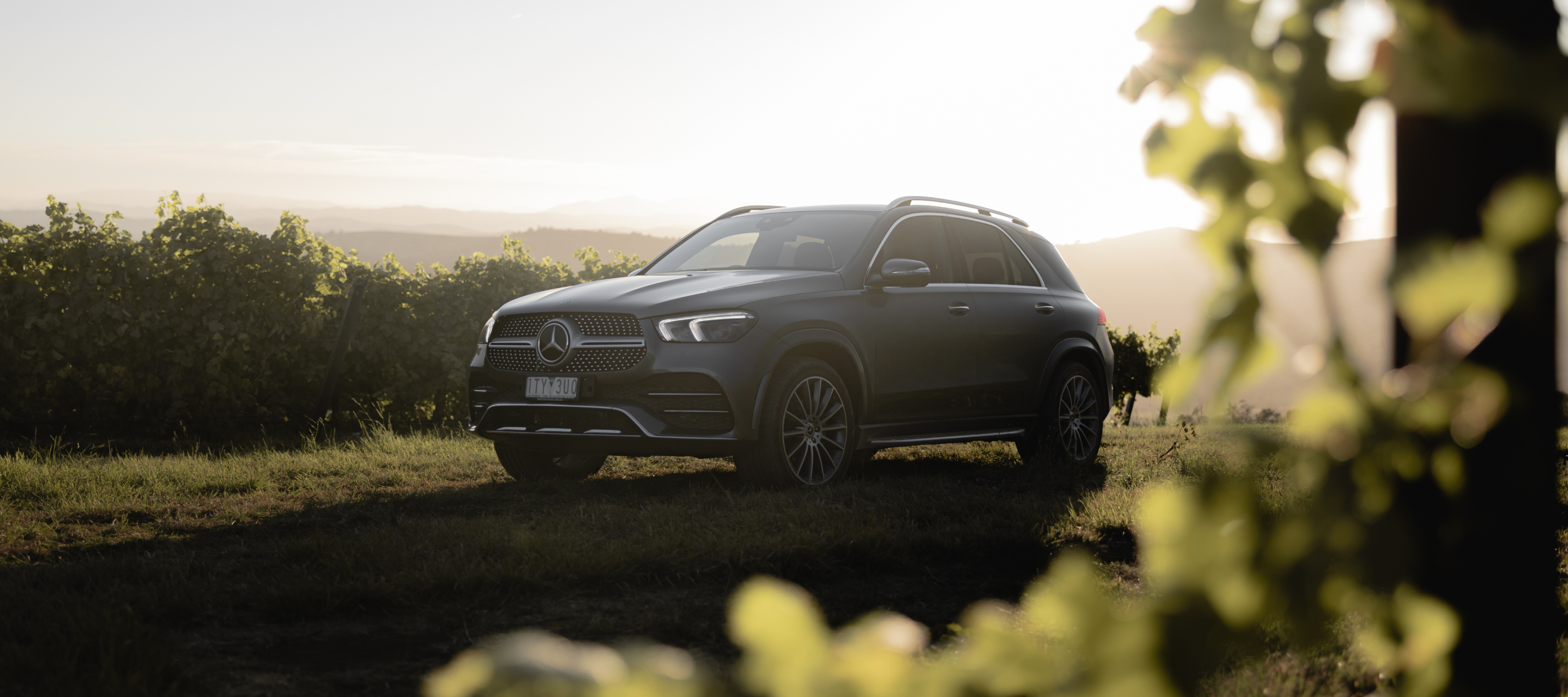 Mercedes-Benz GLE A Mercedes-Benz GLE parked on the grass. Image credit/photographer: Jr Ross