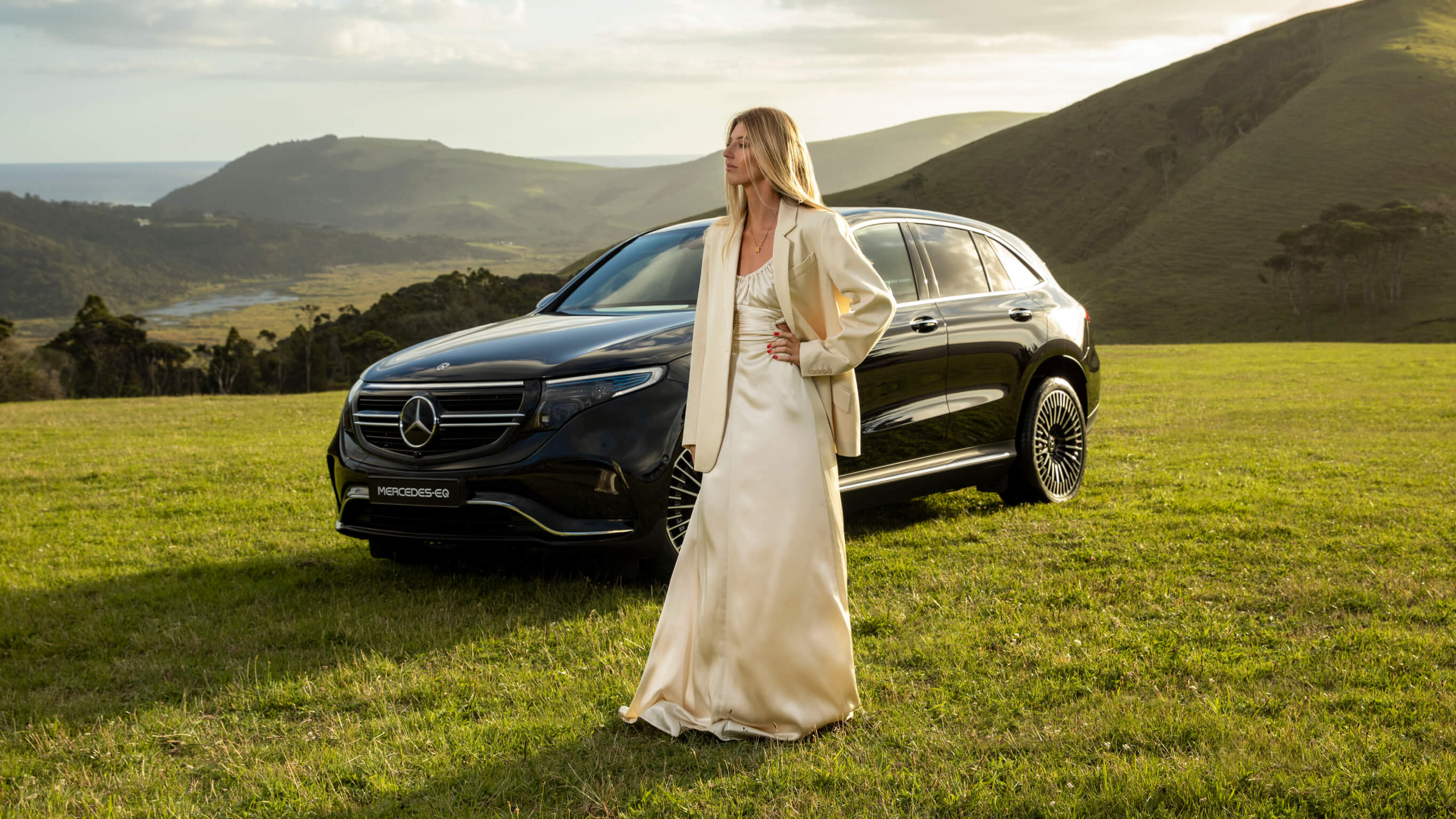 Maggie 1 Maggie Marilyn founder Maggie Hewitt with the Mercedes-Benz EQC