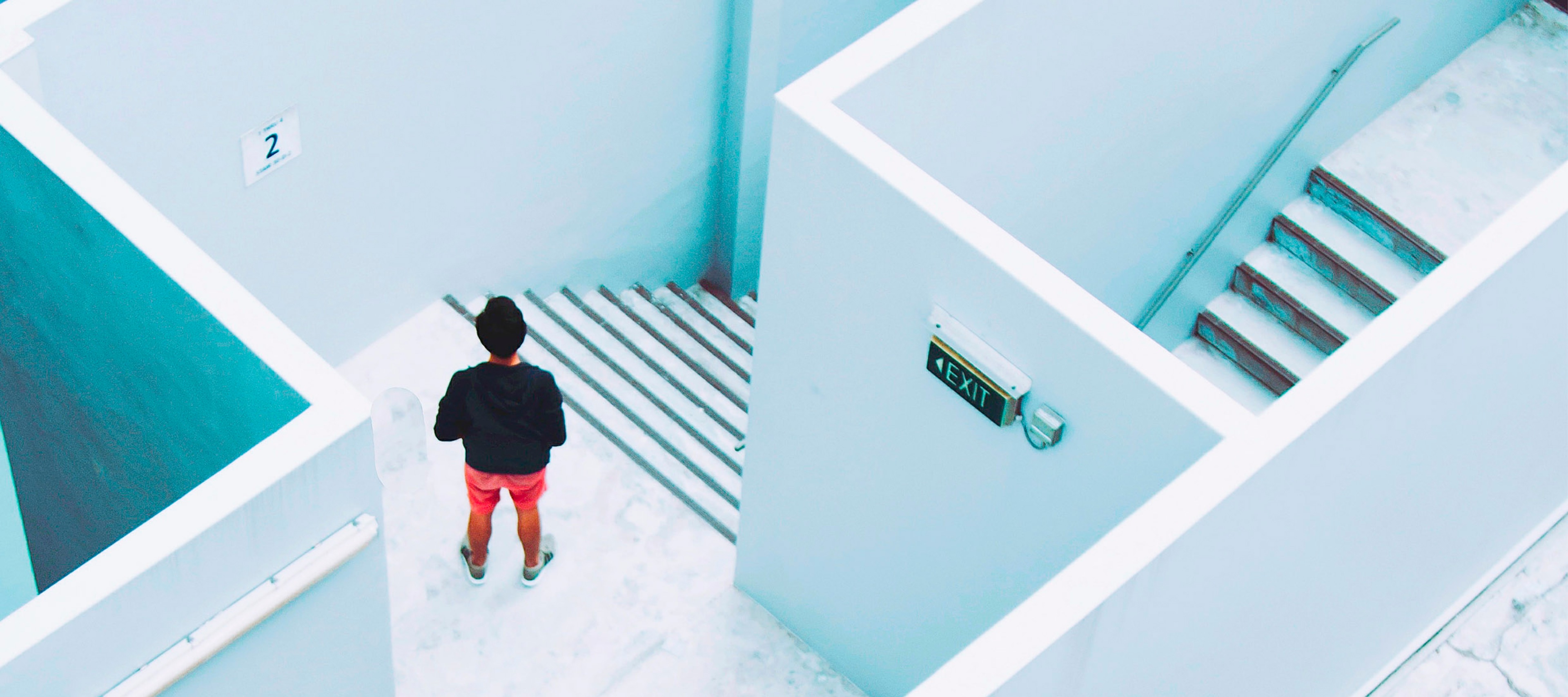 Melbourne Design Week 2020 A person standing in a staircase shot from above