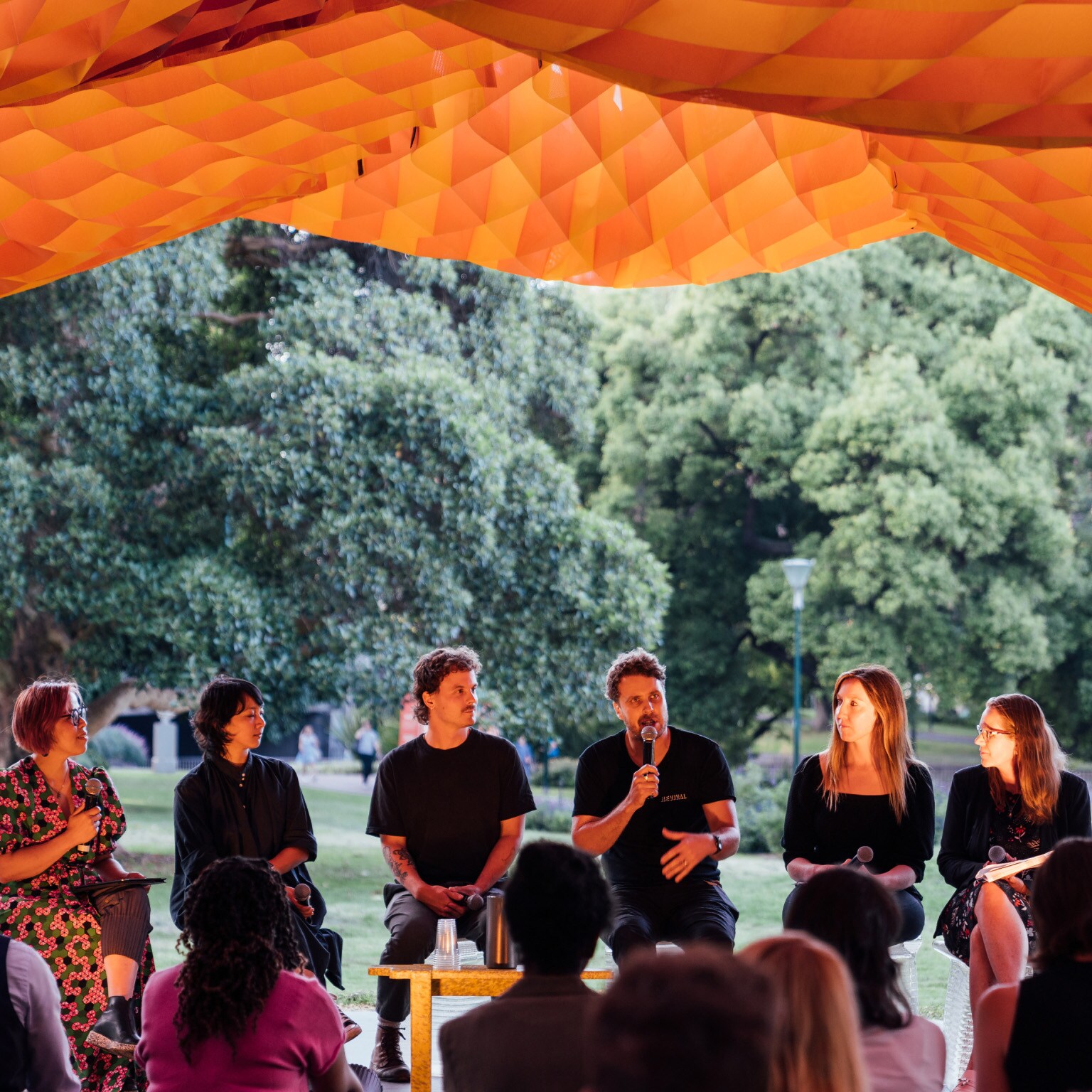 Robbie Neville and the Revival Projects team talking to an audience.
