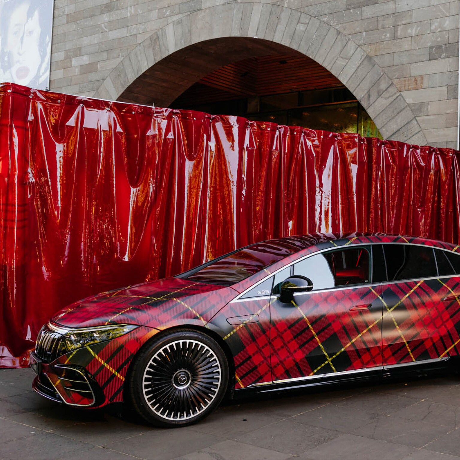 Mercedes-AMG EQS 53 4MATIC+ wrapped in McQueen’s signature tartan.