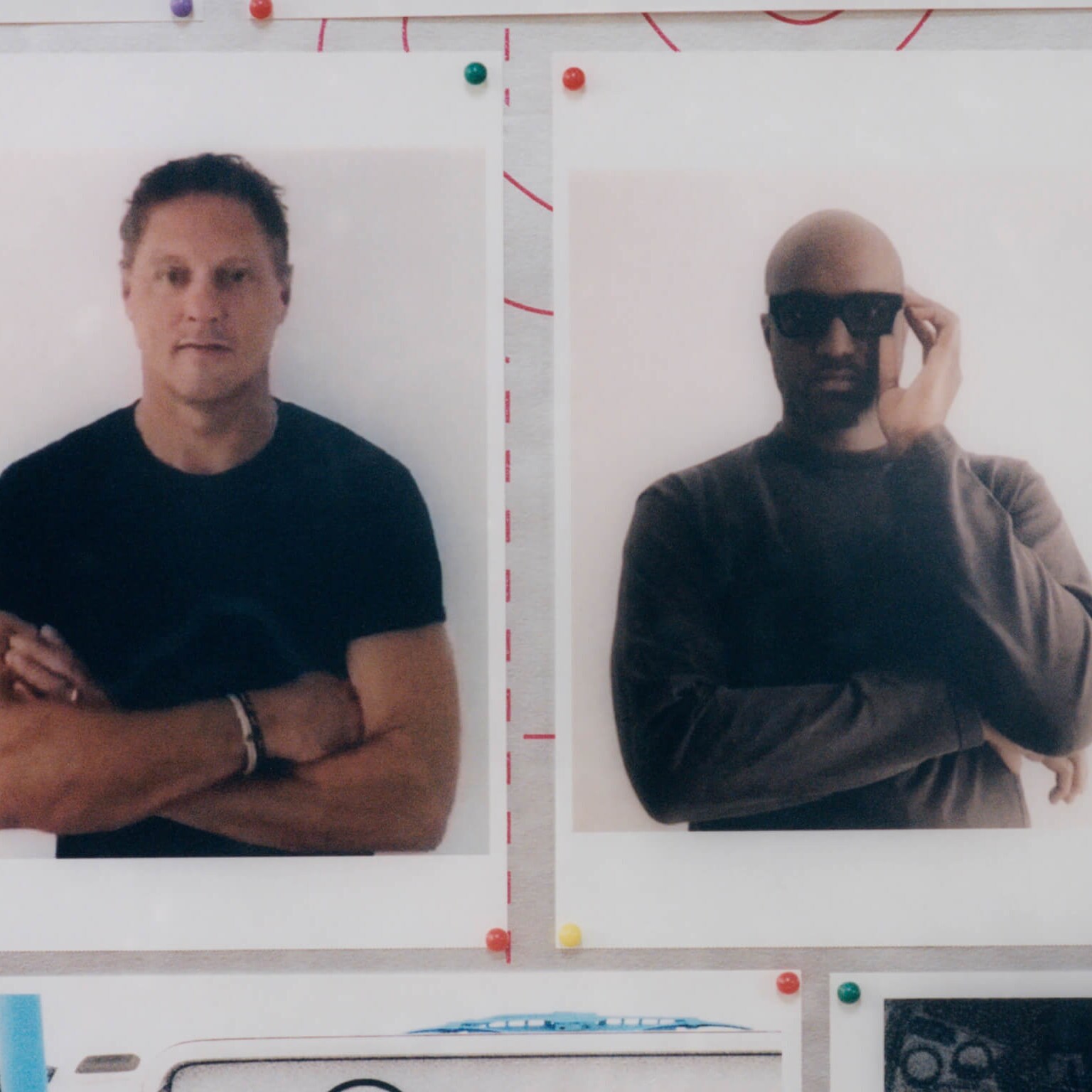 A polaroid photo of two men