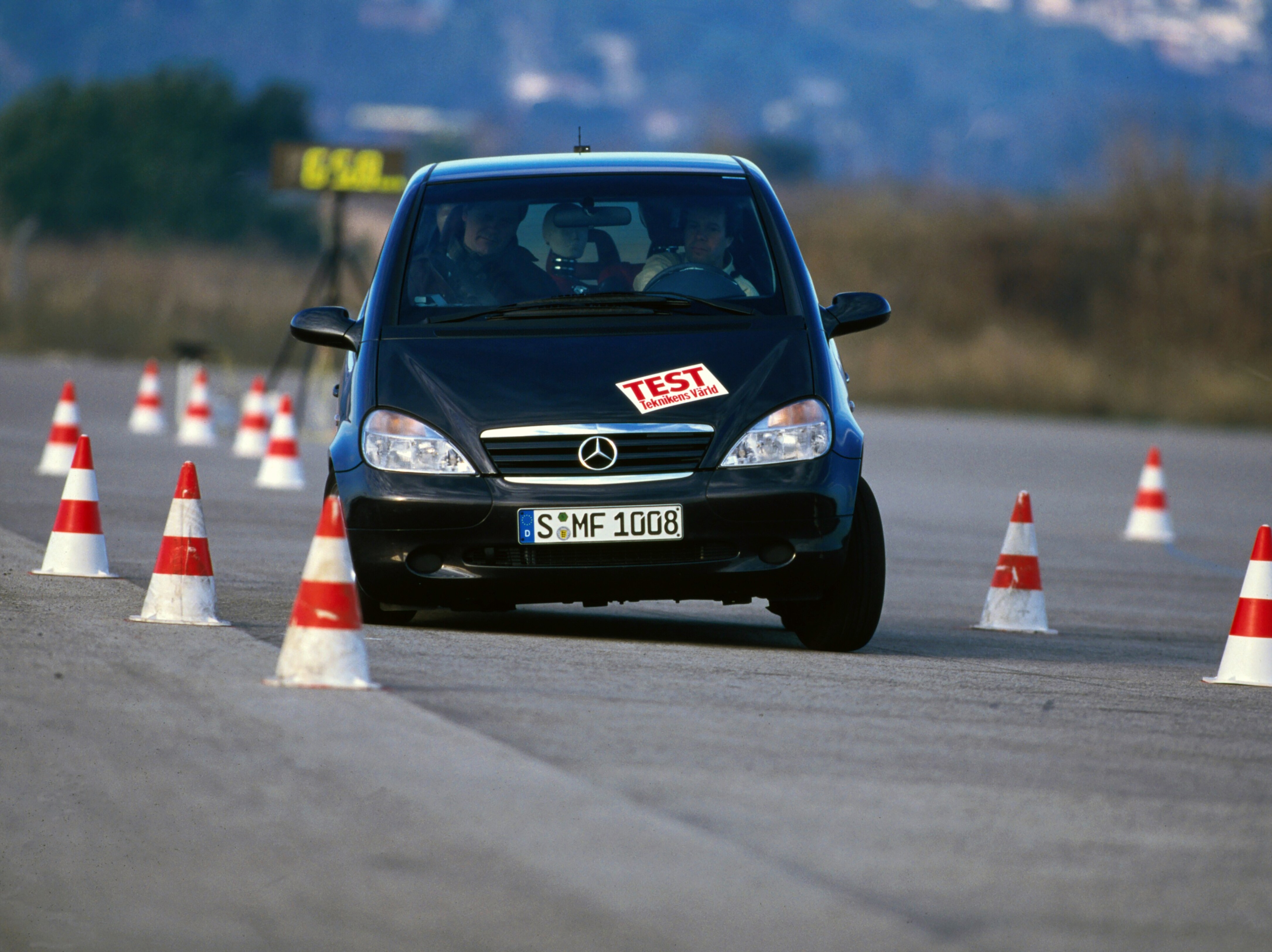 1997 Mercedes-Benz A-Class (W168) during the ‘moose test’