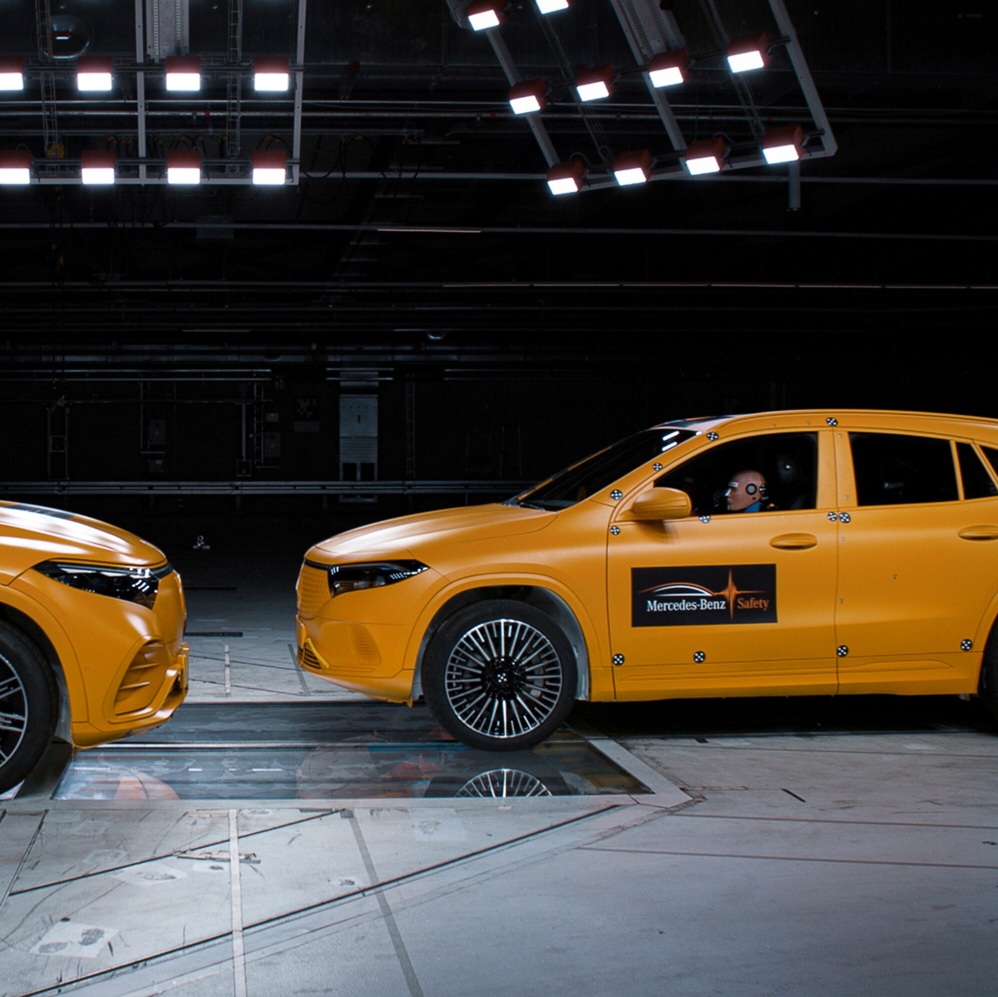 Mercedes-Benz EQA and EQS SUV crash test in Sindelfingen, Germany