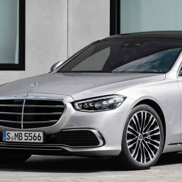 A silver car