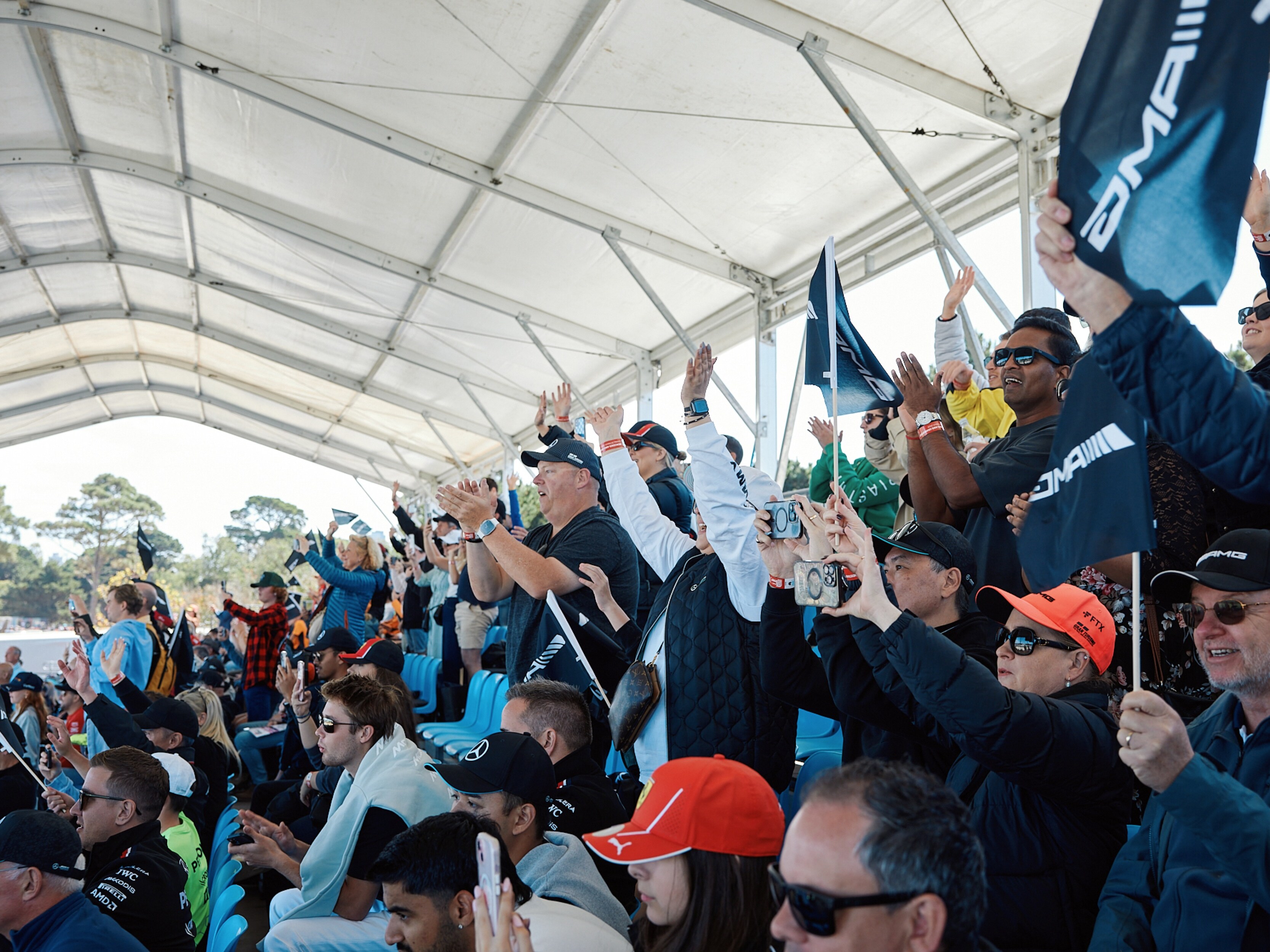 The Mercedes-AMG Grandstand at the 2024 F1 Australian Grand Prix