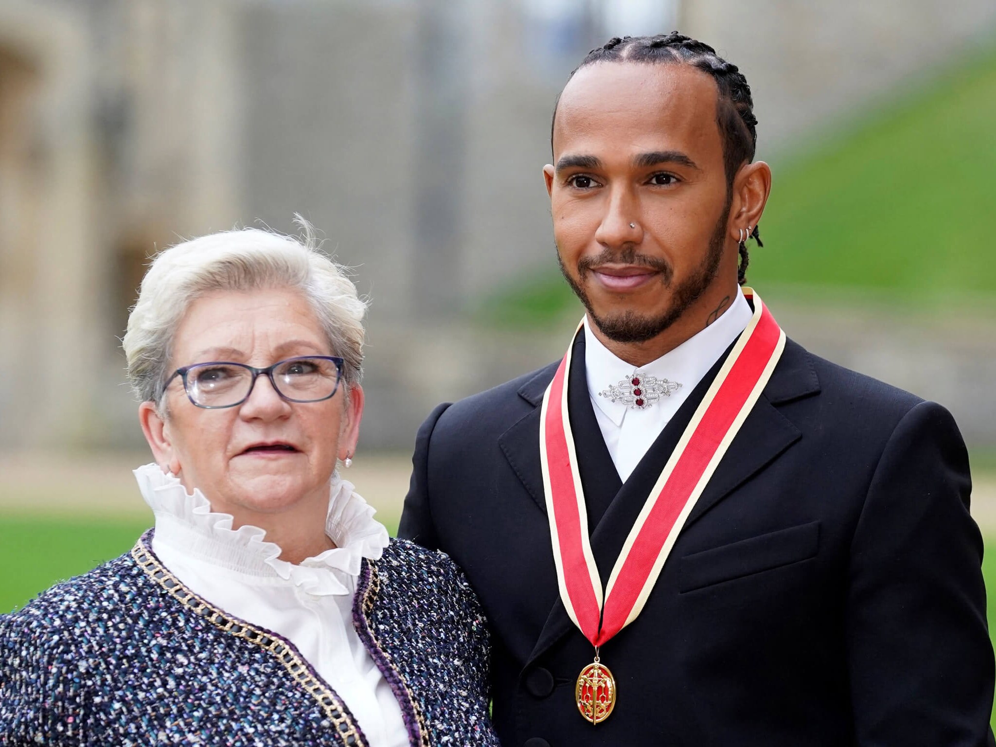 Lewis Hamilton with his mother, Carmen Lockhart
