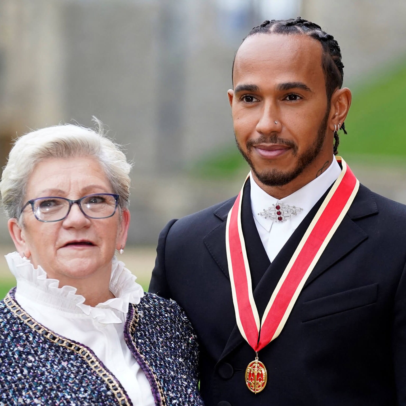 Lewis Hamilton with his mother Carmen Lockhart at Windsor Castle