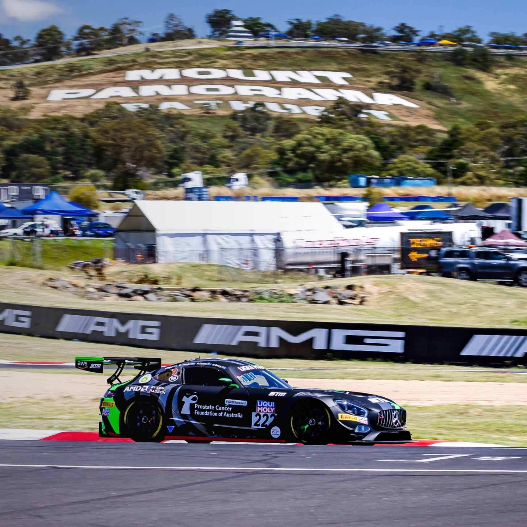 #75 SunEnergy1 Racing Mercedes-AMG GT3 racing at Bathurst 12-hour 2023.