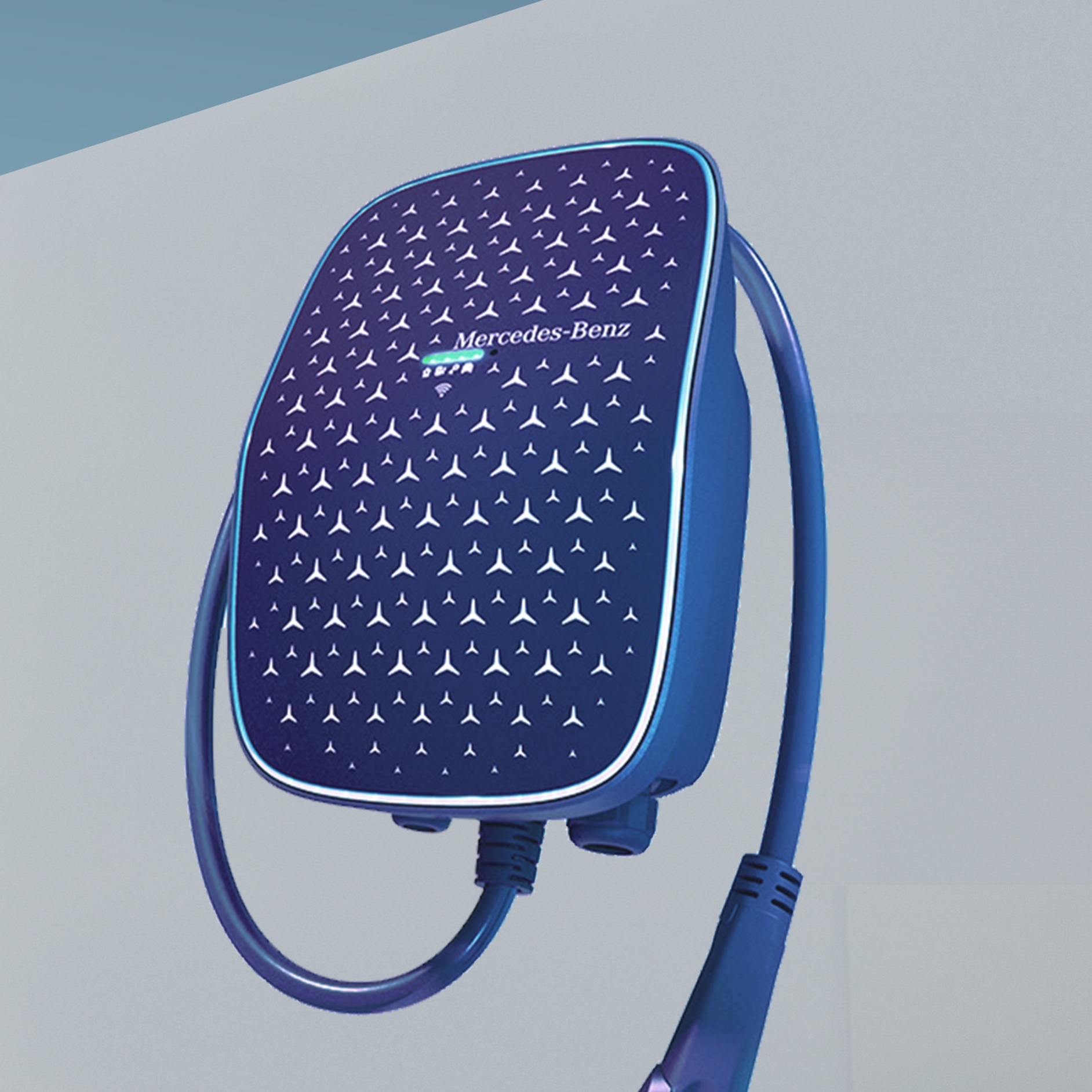 A Mercedes-Benz Wallbox. A Mercedes-Benz Wallbox.