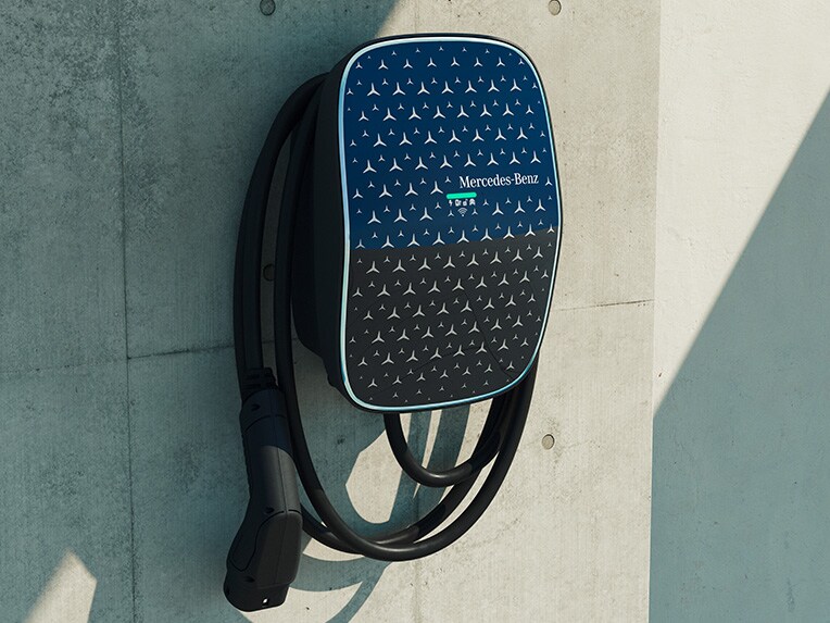 A Mercedes-Benz Wallbox on the wall.