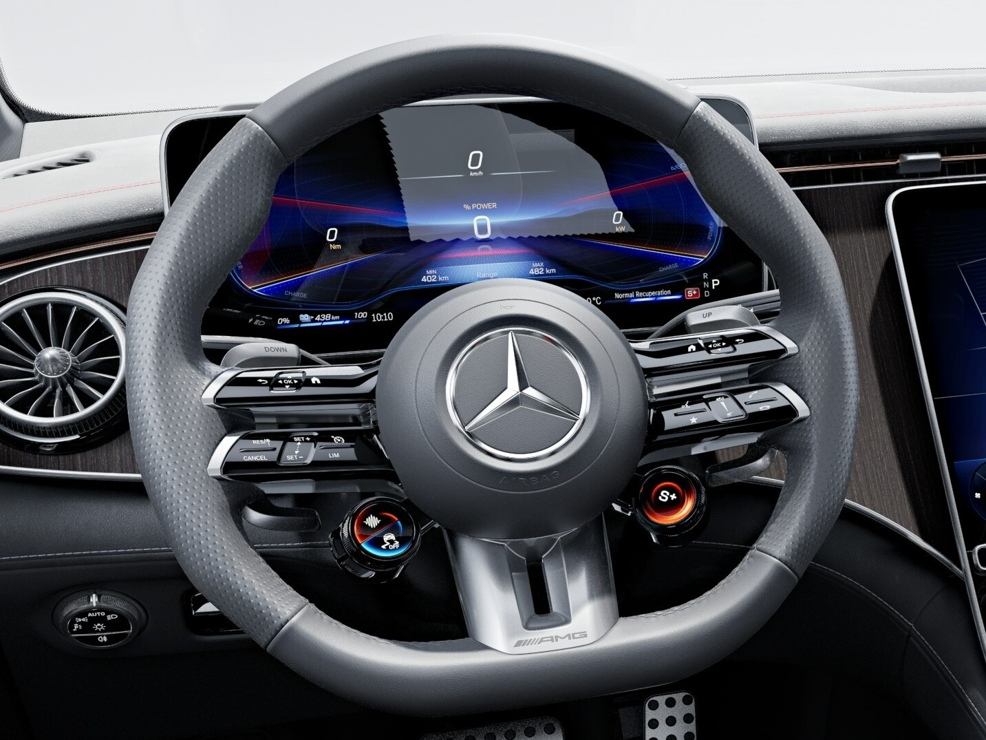 The AMG Performance steering wheel in nappa leather / MICROCUT microfibre.