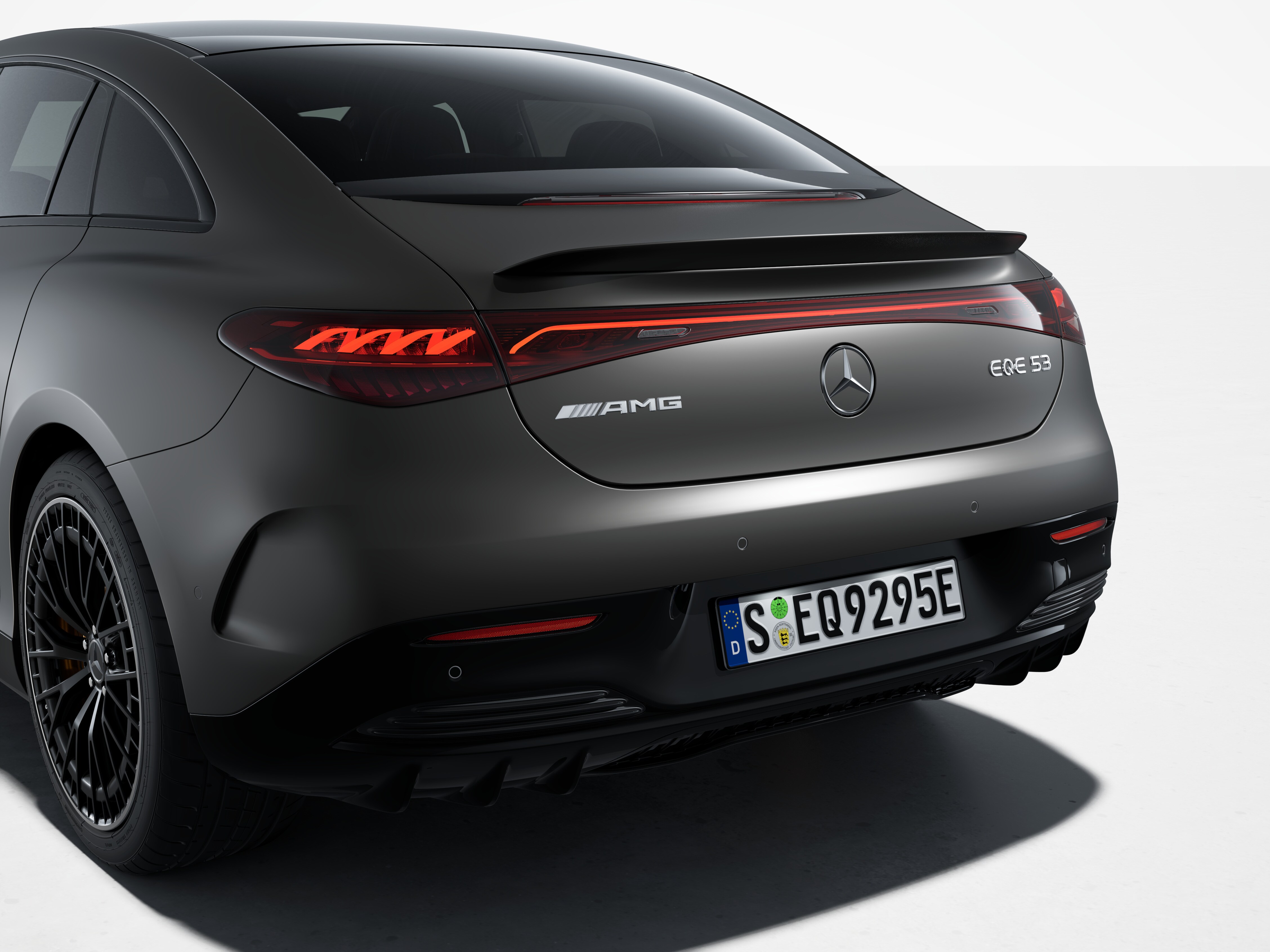 The AMG spoiler lip of the Mercedes-AMG EQE Saloon.