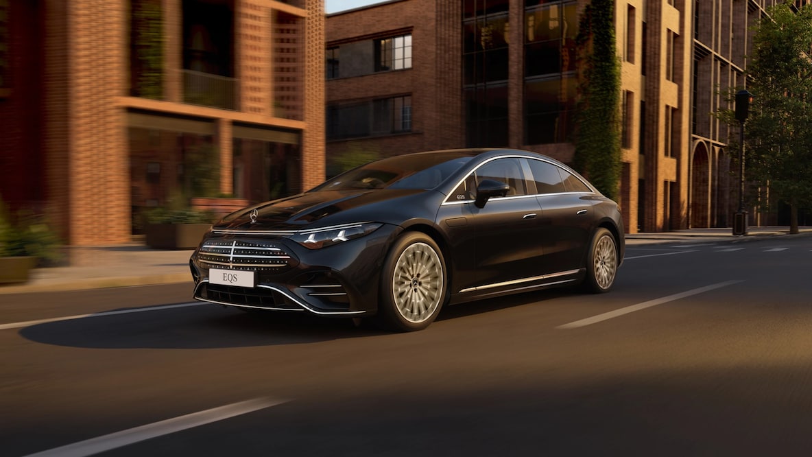 The exterior of the new all-electric EQS from Mercedes-Benz.