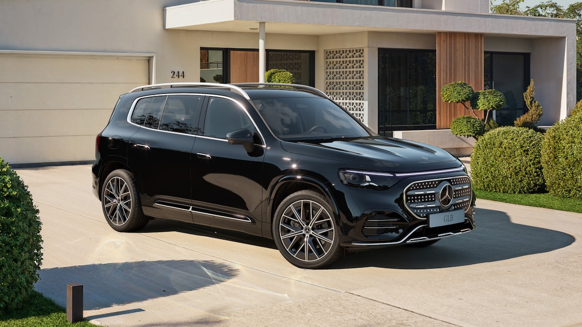 The exterior of the all-new electric GLB.