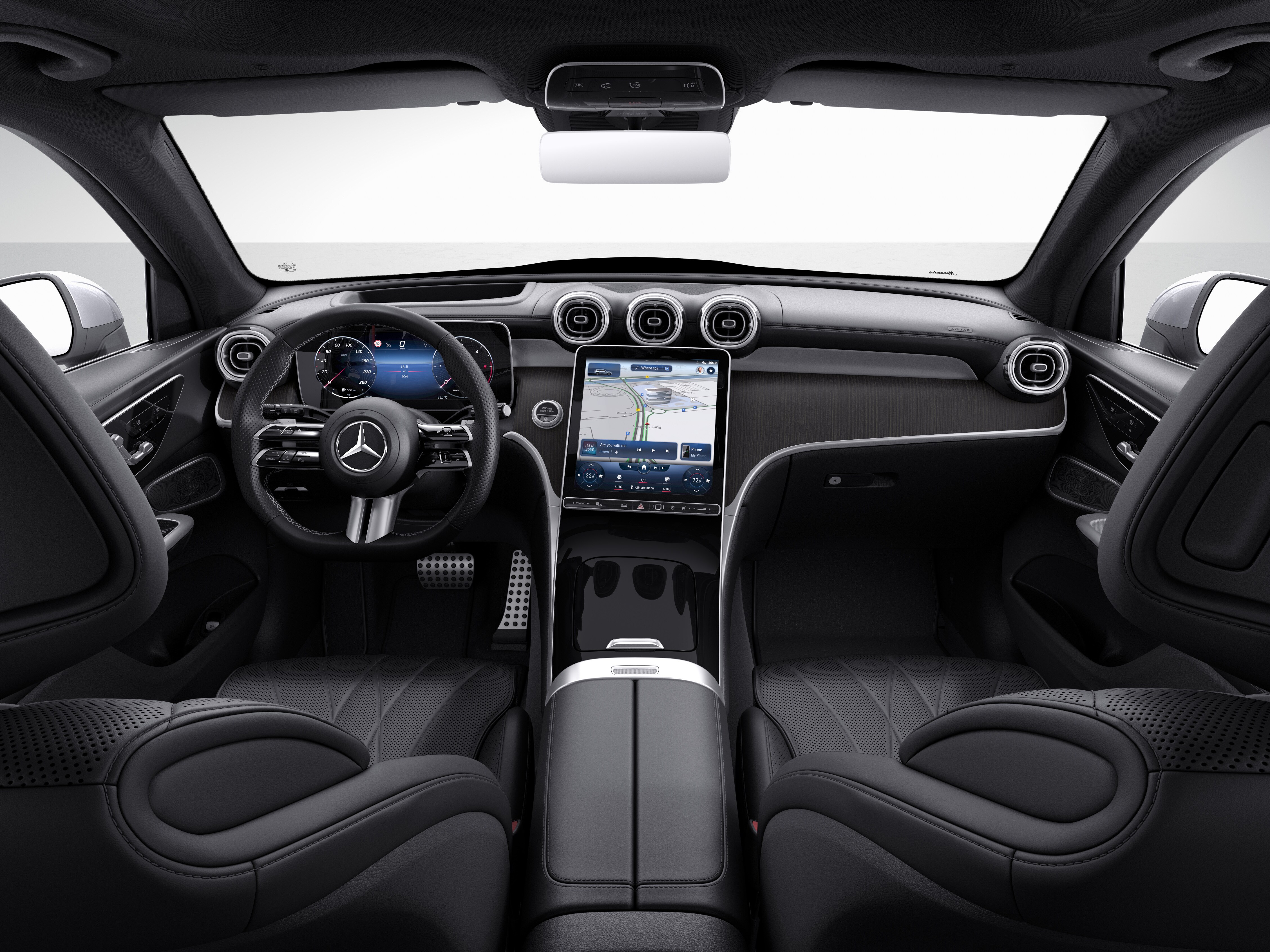 Interior of the new GLC SUV from Mercedes-Benz with the AMG Line design and equipment line.