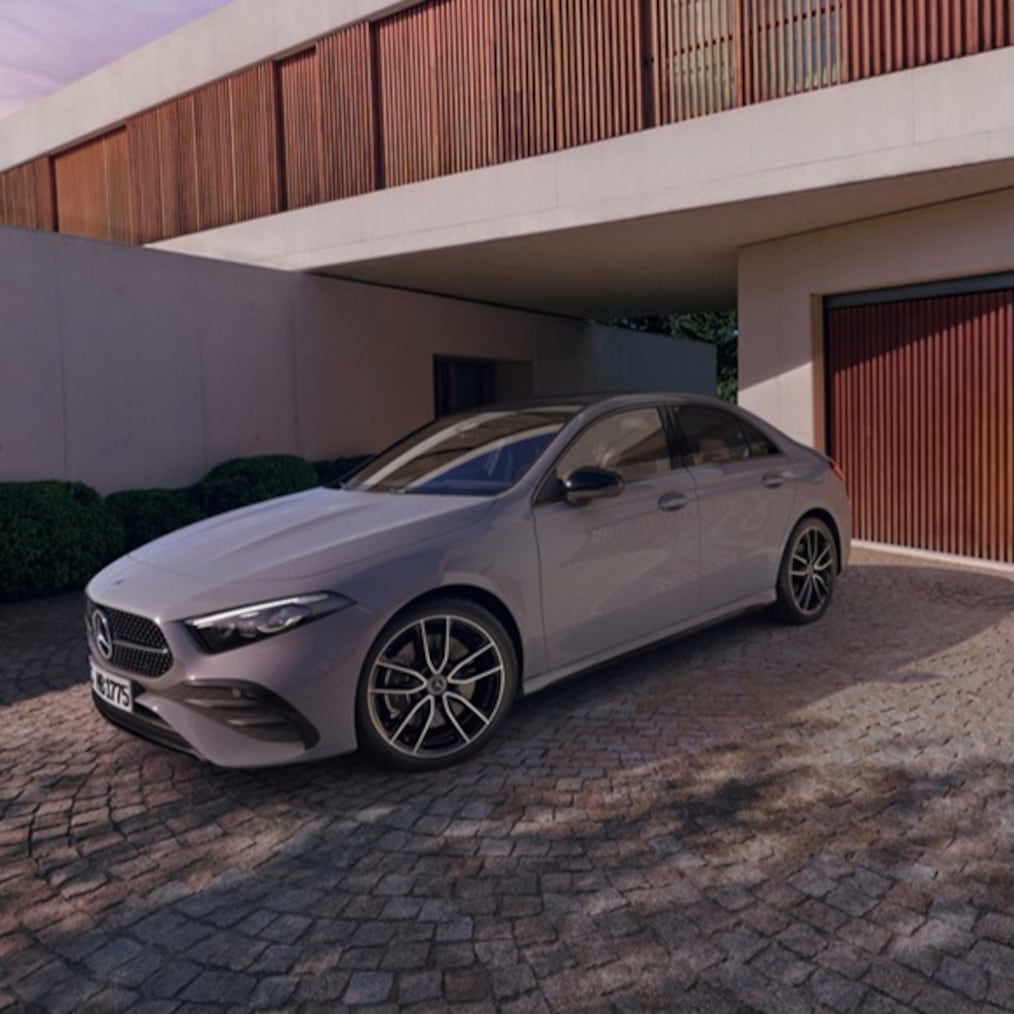 Close-up of a DIGITAL LIGHT headlight system of the Mercedes-Benz C-Class.