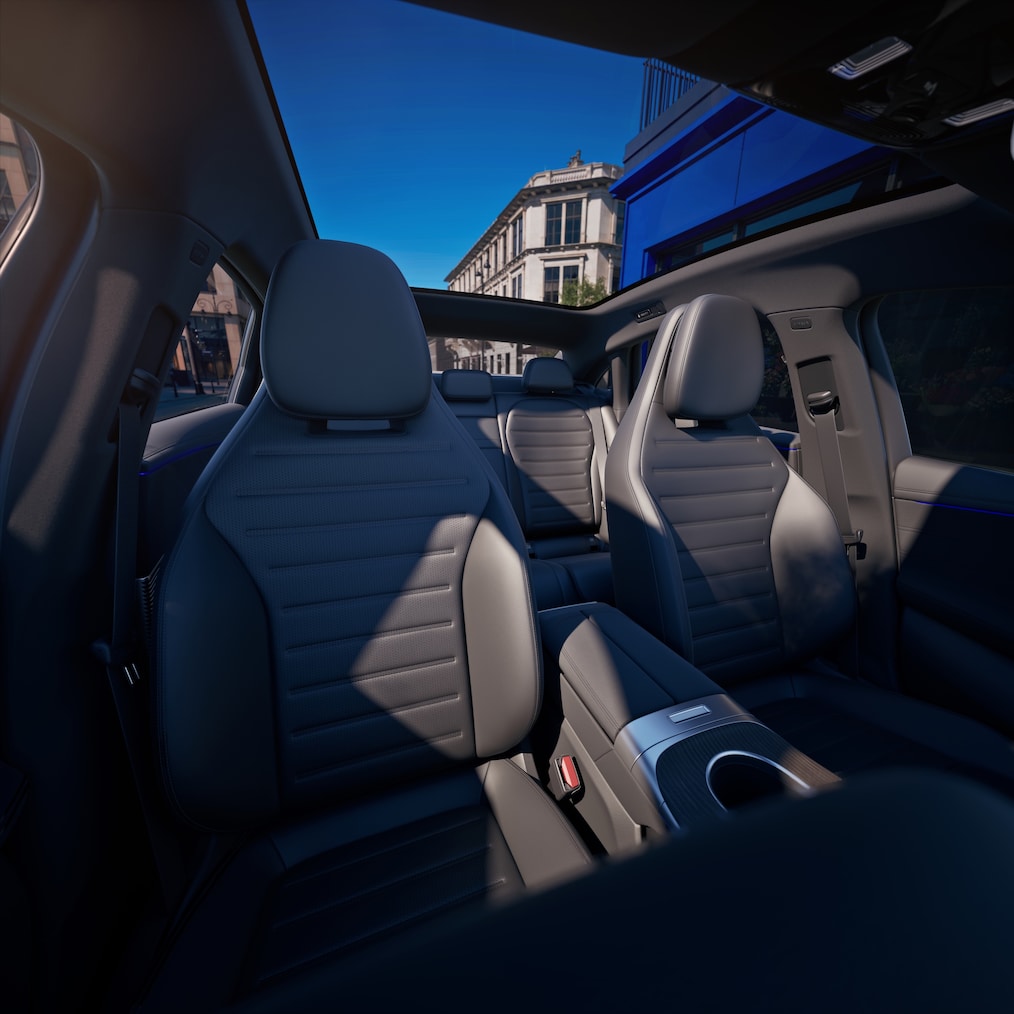 The panoramic roof of the all-new electric C-Class from Mercedes-Benz.