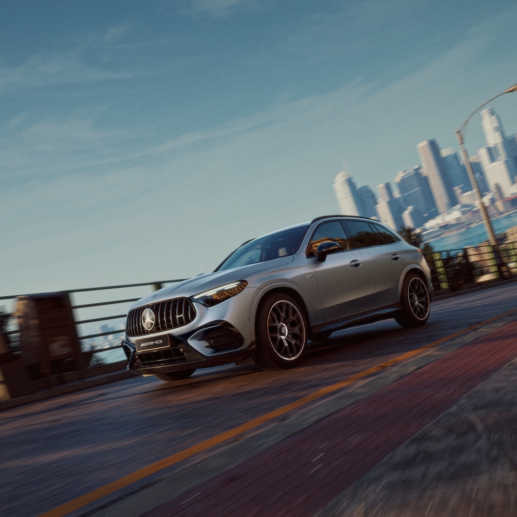 The front of new Mercedes-AMG GLC SUV.