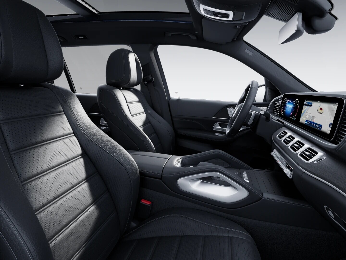 The interior of the new Mercedes-Benz GLS with standard equipment.