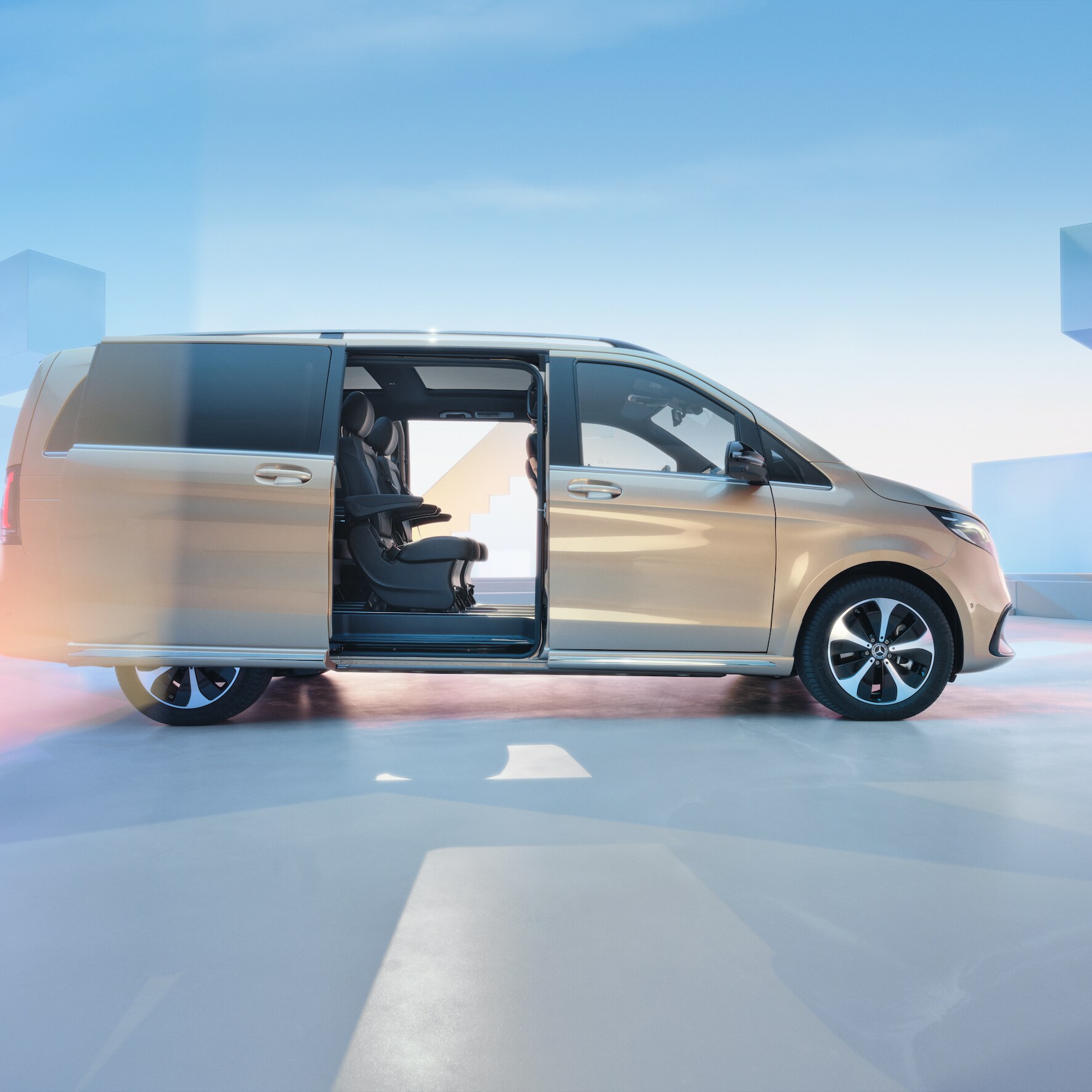 The image shows the Mercedes-Benz EQV.