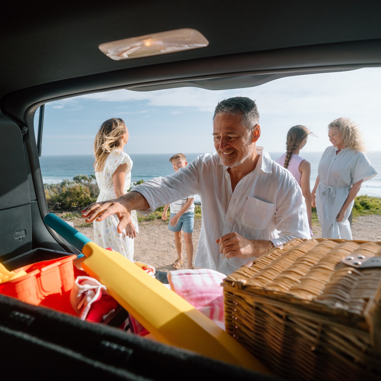 A family at the beach