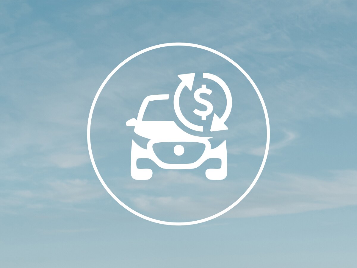 Icons of a vehicle with a dollar sign