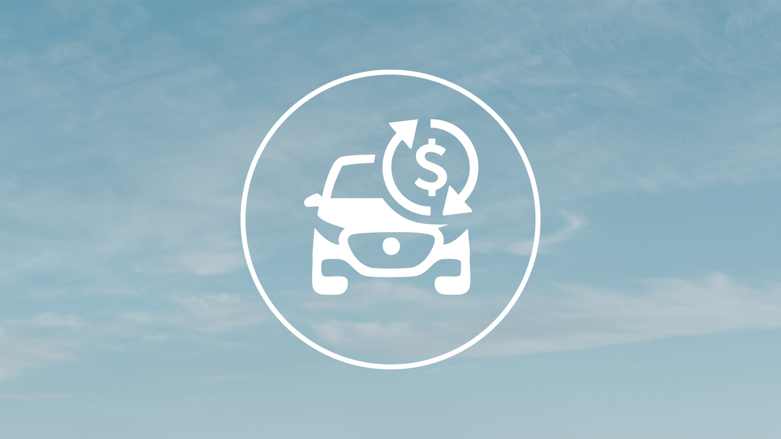 Finance offer Icons of a vehicle with a dollar sign